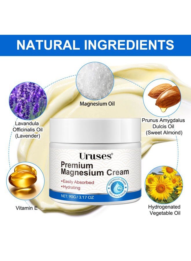 Uruses Magnesium Cream, Magnesium Lotion, Highly Concentrated Magnesium for Legs, Muscles and Joints, Magnesium Oil Cream with Pure Magnesium by Zechstein, Magnesium Chloride - Image 2