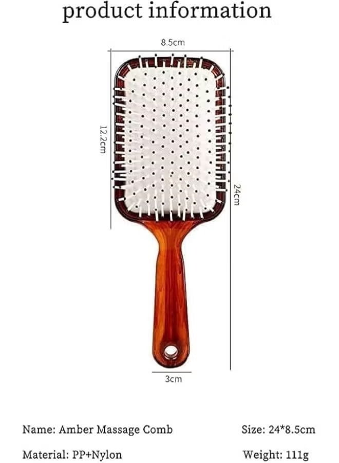 Paddle Hair Brush – Gentle Detangling Brush for Wet & Dry Hair, Flexible Cushion Base, Ball-Tipped Nylon Bristles, Comfortable Grip, Suitable for All Hair Types - Image 5