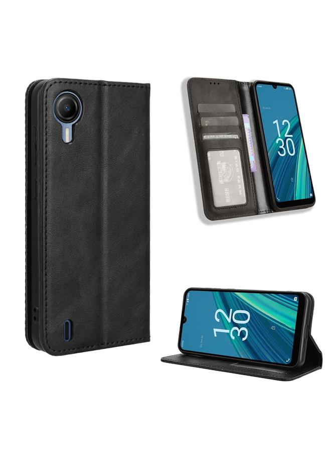 S-TOP Case For Cricket Debut S2 U380AC Magnetic Buckle Retro Texture Leather Phone Case - Image 1