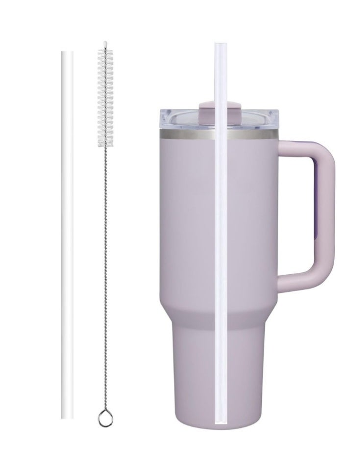 اس تي ان طقم قابل لإعادة الاستخدام من ماصة واحدة وفرشاة واحدة لملحقات أكواب ستانلي 30 أونصة/40 أونصة - ماصة بديلة وفرشاة تنظيف، خالٍ من مادة BPA، صديق للبيئة، يناسب أكواب ستانلي كوينشر - شفاف - Image 1