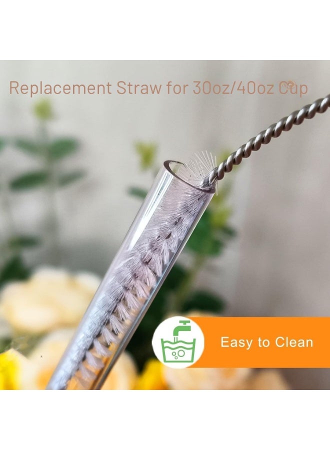 اس تي ان طقم قابل لإعادة الاستخدام من ماصة واحدة وفرشاة واحدة لملحقات أكواب ستانلي 30 أونصة/40 أونصة - ماصة بديلة وفرشاة تنظيف، خالٍ من مادة BPA، صديق للبيئة، يناسب أكواب ستانلي كوينشر - شفاف - Image 3