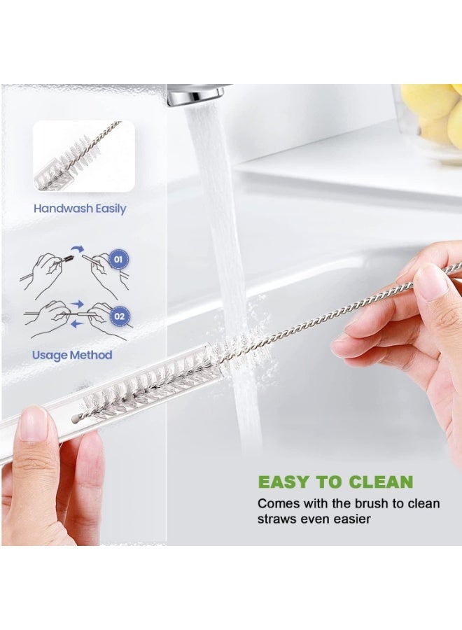 اس تي ان طقم قابل لإعادة الاستخدام من ماصة واحدة وفرشاة واحدة لملحقات أكواب ستانلي 30 أونصة/40 أونصة - ماصة بديلة وفرشاة تنظيف، خالٍ من مادة BPA، صديق للبيئة، يناسب أكواب ستانلي كوينشر - شفاف - Image 4