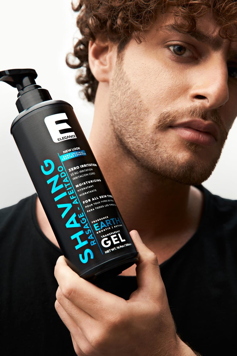 E Elegance Barber Accessories - Transparent Shaving Gel For Men Or Women, Aquatic/Acive Earth Fragrance - The Ultimate Shaving Solution For A Smooth, Irritation-Free Experience, 16,9 Oz - Image 4