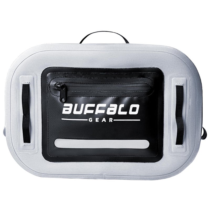 Buffalo Gear Waterproof Submersible Fanny Pack,Large Fly Fishing Waist Pack 8.9L Submersible lumbar pack with Airtight Zipper,Grey - Image 3