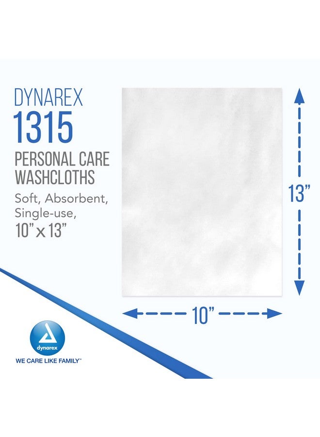 Dynarex Personal Cleansing Washcloths - 10 x 13" Disposable Dry Wipes for Baby & Adults, Makeup Remover, Soft, Absorbent, Single Use - 50 Wipes/Pack, 10 Packs/Case - Image 2