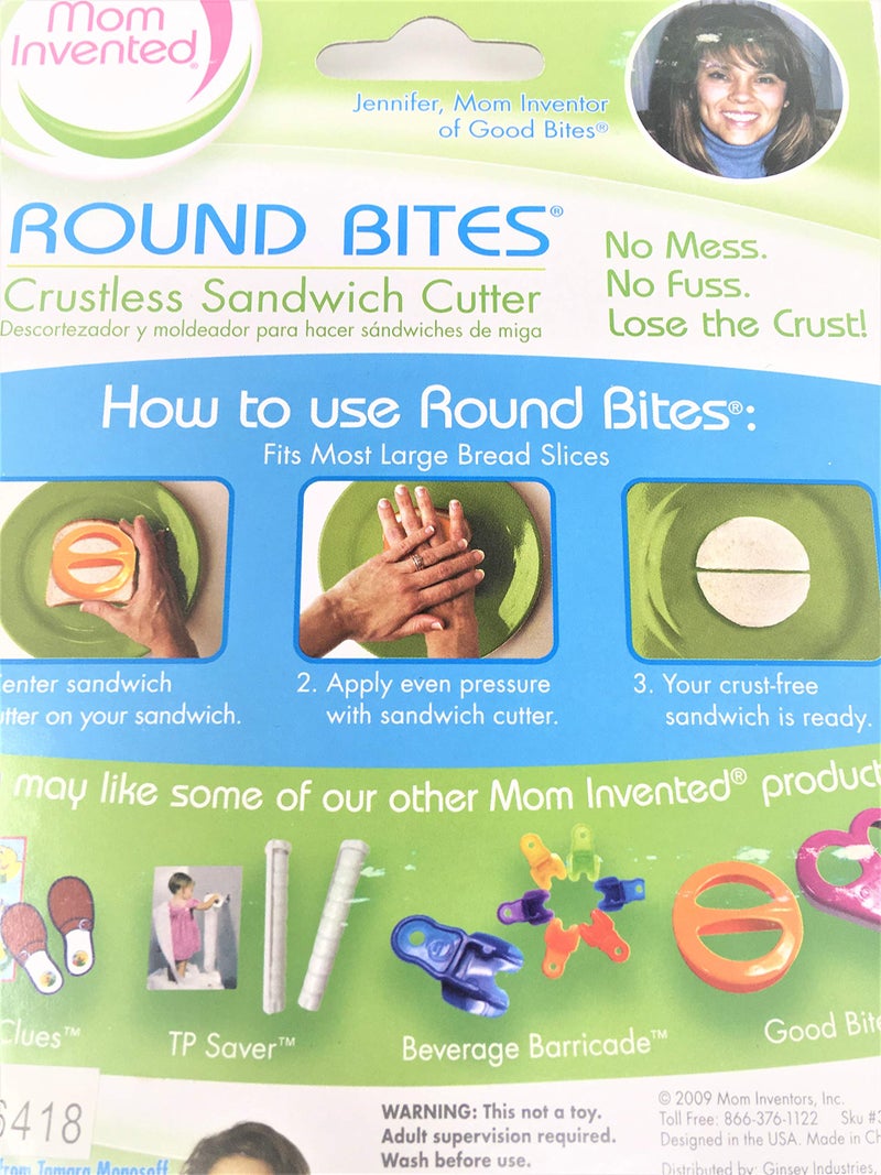 ginsey Sandwich Cutters Round Bites Translucent in Orange - Image 4