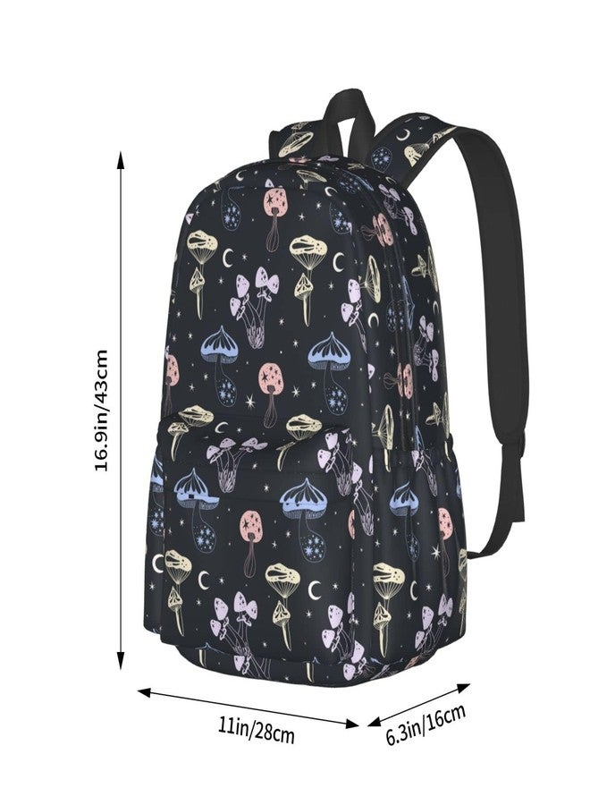 Aiojool Pastel Space Mushrooms Backpack Large Laptop Backpack Lightweight Backpack Casual Daypack School Bag for Kids Teen Boy Girl - Image 4