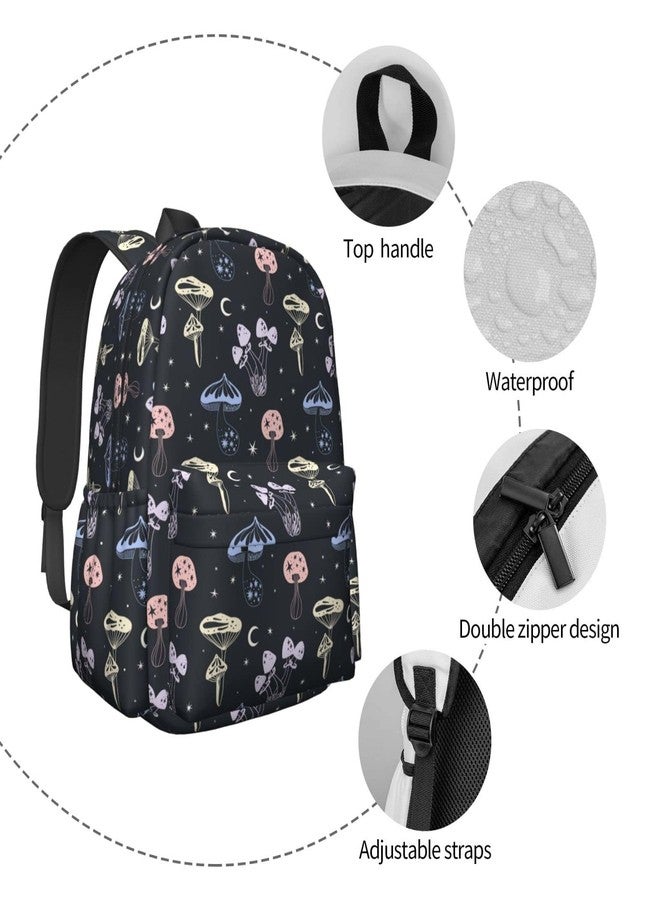 Aiojool Pastel Space Mushrooms Backpack Large Laptop Backpack Lightweight Backpack Casual Daypack School Bag for Kids Teen Boy Girl - Image 5