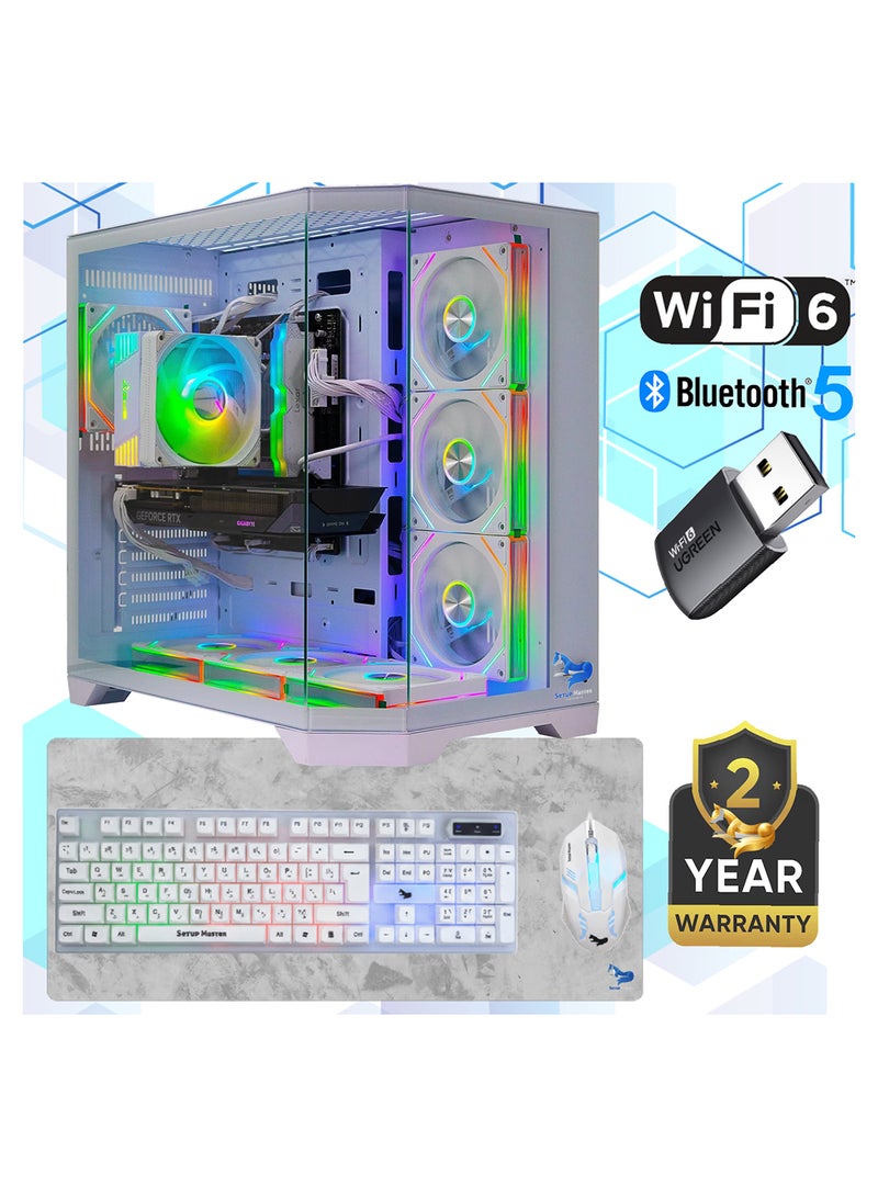 Setup Master Gaming PC With AMD Ryzen 5 9600X Processor/16GB RAM DDR5/1TB SSD/8GB Nvidia RTX 5060 Ti Graphics/Windows 11 Pro/ White - Image 1