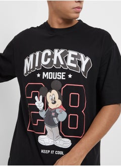 Disney Graphic Mickey Mouse Oversized T-Shirt  - Image 3