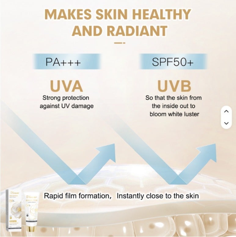 ديسار كريم واقي شمس بعامل حماية SPF 50 مع النياسيناميد؛ يفتح البشرة، ويقلل من البقع الداكنة، ويحد من إنتاج الميلانين، ويوفر حماية للوجه والجسم 60 جرام - Image 4