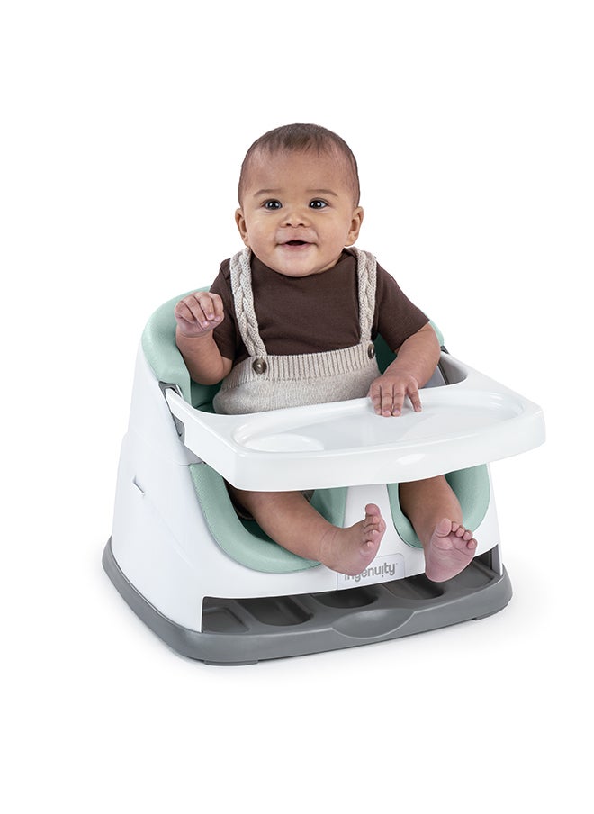 ingenuity - Baby Base 2-in-1 Booster Feeding and Floor Seat with Self-Storing Tray - Mist - Image 1