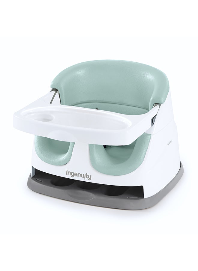 ingenuity - Baby Base 2-in-1 Booster Feeding and Floor Seat with Self-Storing Tray - Mist - Image 1