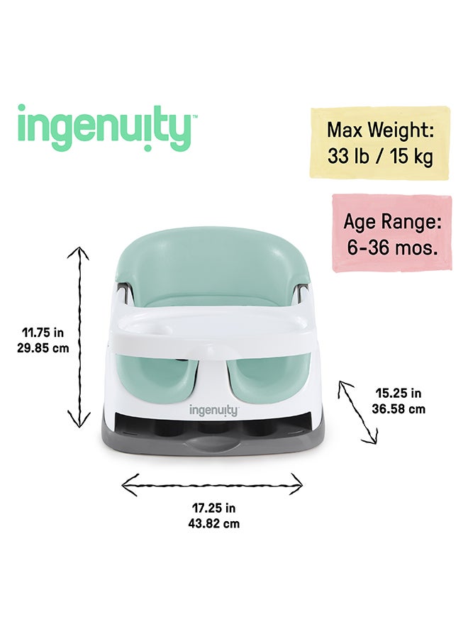 ingenuity - Baby Base 2-in-1 Booster Feeding and Floor Seat with Self-Storing Tray - Mist - Image 1