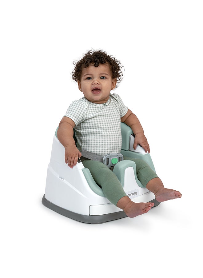 ingenuity - Baby Base 2-in-1 Booster Feeding and Floor Seat with Self-Storing Tray - Mist - Image 1