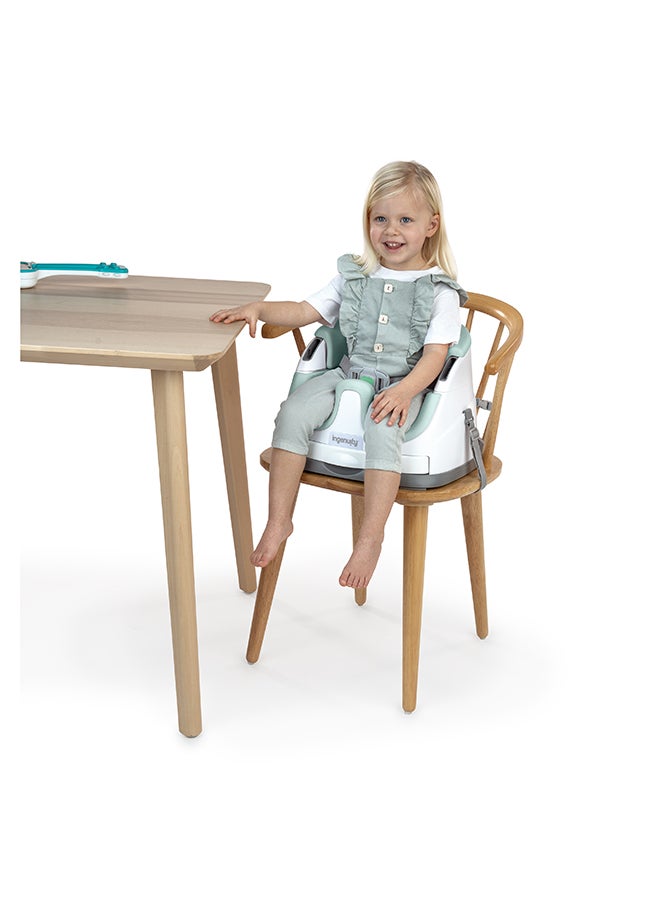 ingenuity - Baby Base 2-in-1 Booster Feeding and Floor Seat with Self-Storing Tray - Mist - Image 1