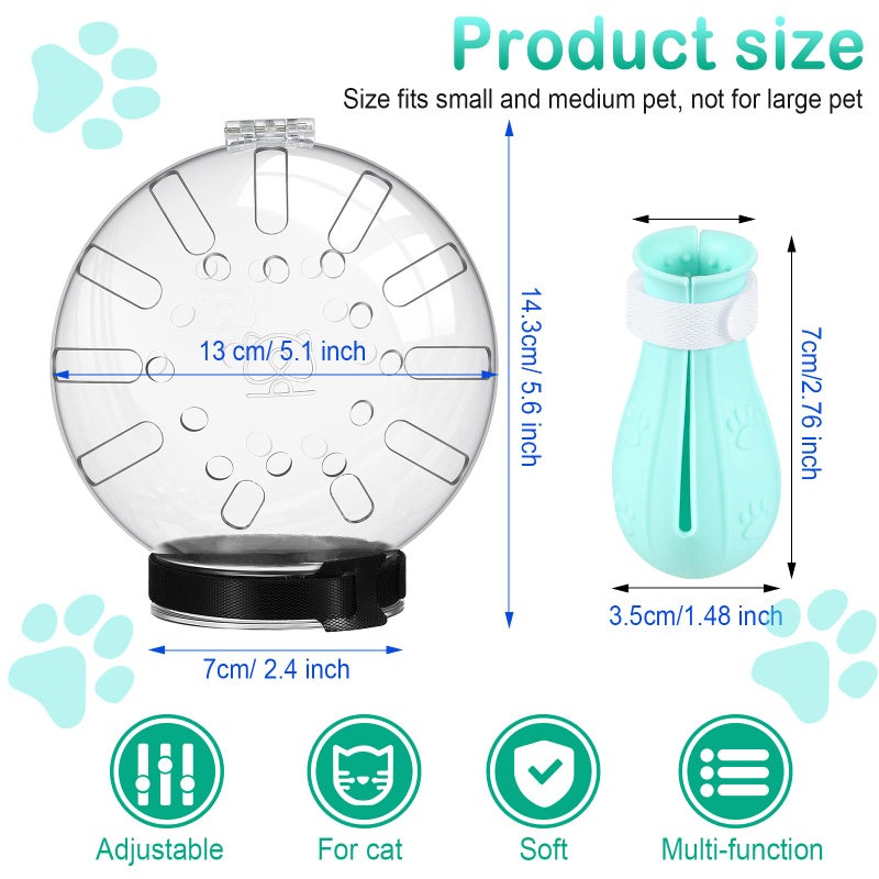 LEIFIDE Cat Muzzle for Grooming Cat Adjustable Hood with Paw Covers, Kitten Breathable Anti Bite Muzzles Anti Scratch Boots Silicone Pussy Shoes Boots Kitten Paw Protector for Pet Bathing Shaving(Medium) - Image 2