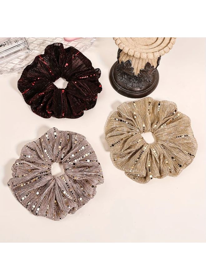 5pcs Sequin Hair Ties Large Fabric Scrunchies with Sparkling Embellishments for Casual and Formal Occasions - Image 5