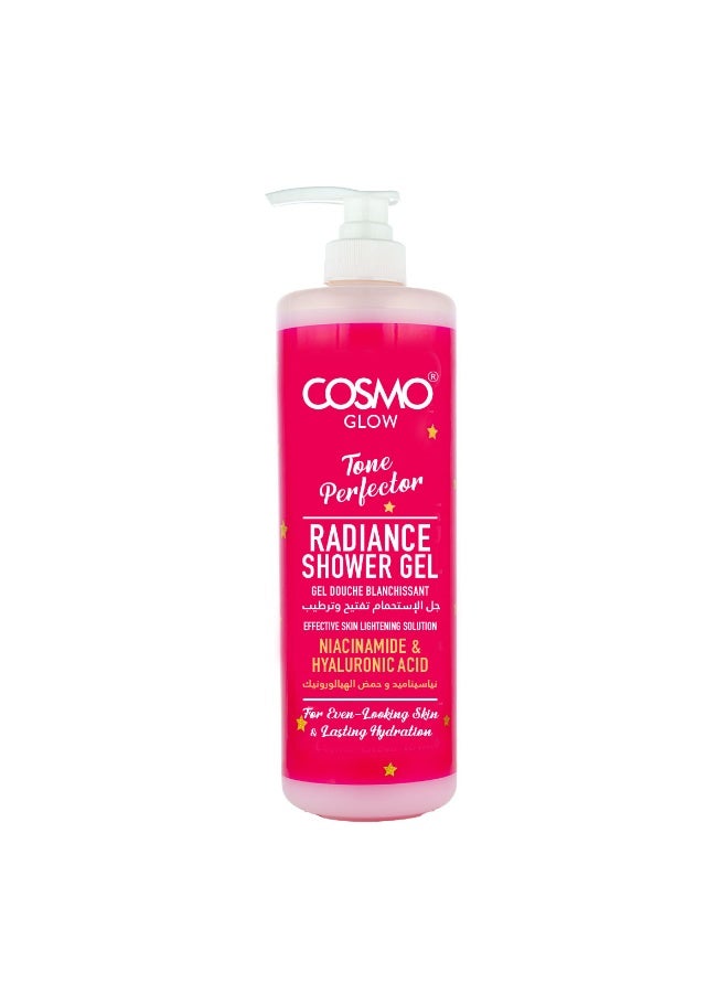 Cosmo Glow White Skin Perfector Whitening Shower Gel 1000ml, Effective Skin Lightening Solution, Niacinamide & Hyaluronic Acid, Cleanses & Moisturizes the Skin