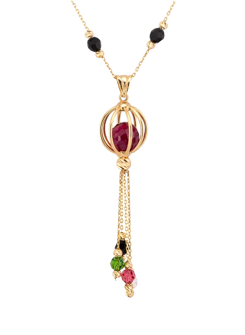 AAZ Jewellery L.L.C - Caged Ball 18k Gold Plated Silver Necklace - Image 1