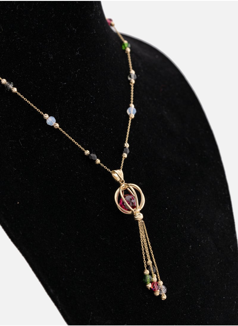 AAZ Jewellery L.L.C - Caged Ball 18k Gold Plated Silver Necklace - Image 1