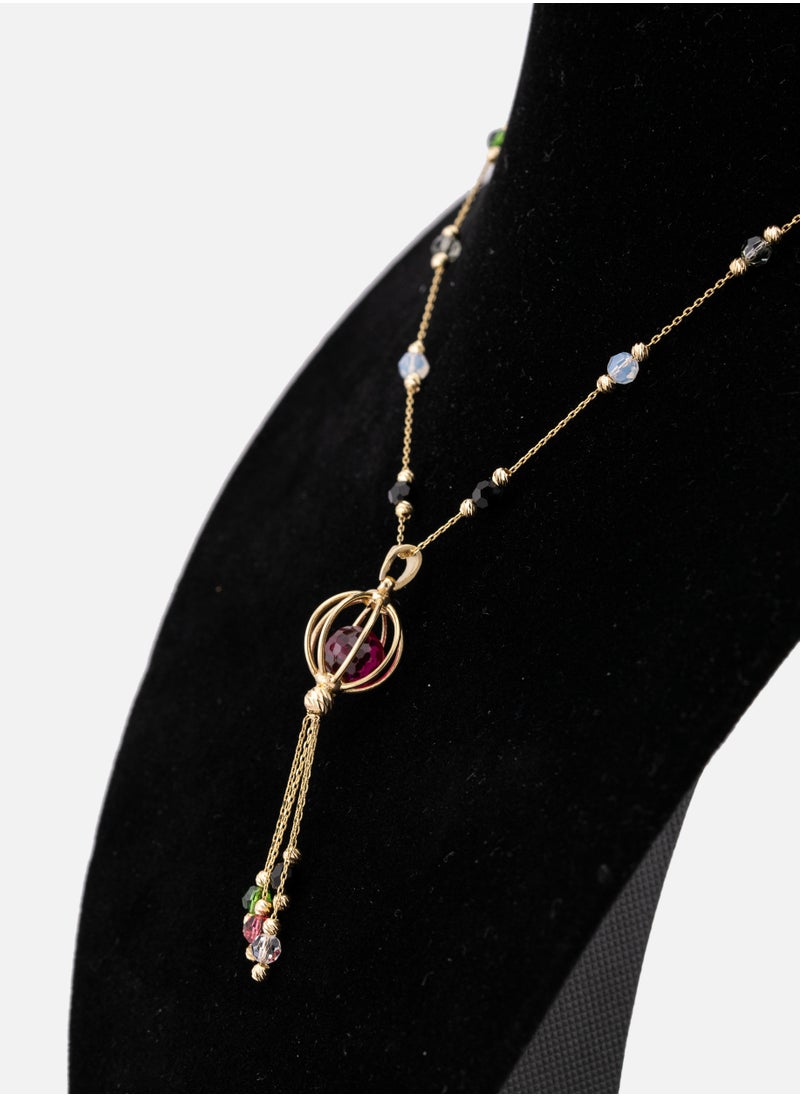 AAZ Jewellery L.L.C - Caged Ball 18k Gold Plated Silver Necklace - Image 1
