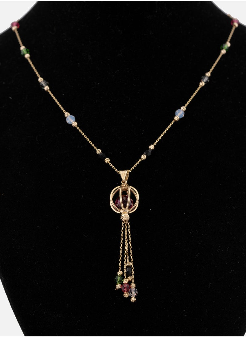 AAZ Jewellery L.L.C - Caged Ball 18k Gold Plated Silver Necklace - Image 1