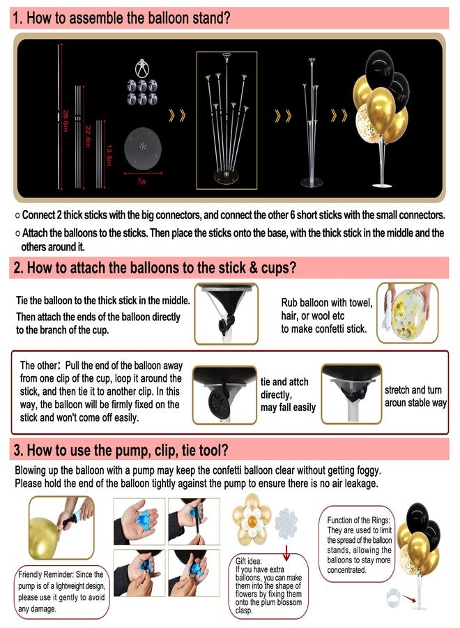 تونيفول طقم حامل بالونات طاولة تونيفول، يتضمن بالونات لاتكس سوداء وذهبية مزينة بالقصاصات الورقية وبالون تاج من رقائق معدنية، مثالي لتزيين حفلات أعياد الميلاد، وحفلات التخرج، والذكرى السنوية، والهالوين، ورأس السنة الجديدة. - Image 3