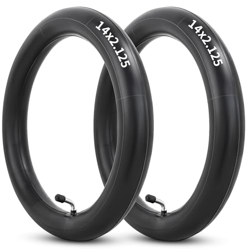 YeYouC 14x2125 Butyl Bike Inner Tube 14 Inch Bike Tube with CR202 Bent Valve Stem Compatible with Most 14x190 14x195 14x20 14x210 14x2125 Electric Scooters Electric Bicycle EBike Tire Tube 2Pcs - Image 1