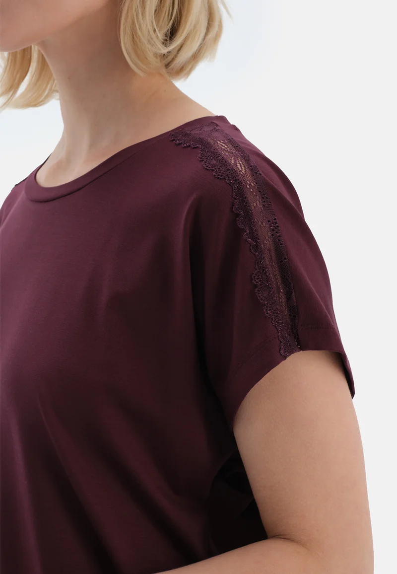 dagi Regular/Classic Fit T-shirt & Trousers Pajama Sets Crew Neck Viscose Blend Sleepwear