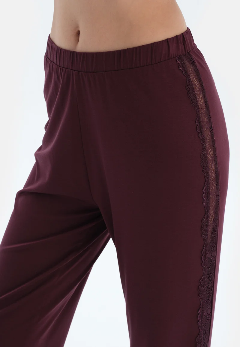 dagi Regular/Classic Fit T-shirt & Trousers Pajama Sets Crew Neck Viscose Blend Sleepwear