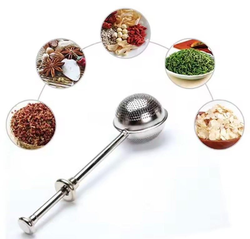 SHULABH CREATIVE Shulabhcreative Telescopic Tea Infuser Ball Shaped Long Handle Tea Infuser for Steeping Leaf Teas Flowers Herbs  - Image 3