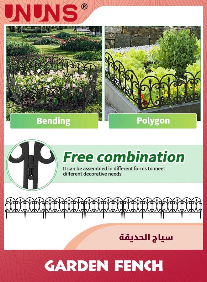 UNUNS Decorative Garden Fence,Outdoor Dog Pet Fence Animal Barrier,Garden Fencing Panel Border for Yard Patio Flower Bed,60×33CM  - Image 2