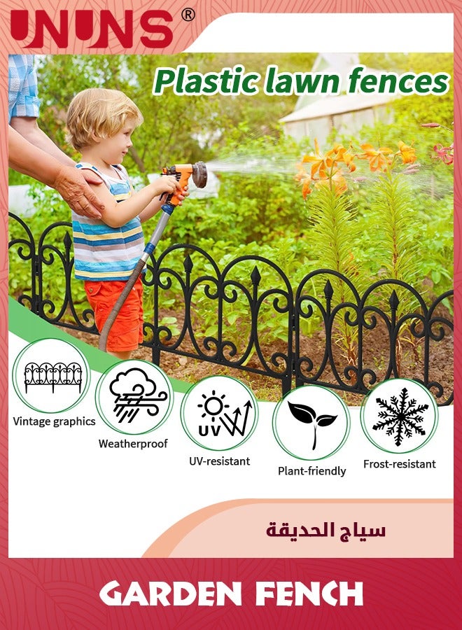 UNUNS Decorative Garden Fence,Outdoor Dog Pet Fence Animal Barrier,Garden Fencing Panel Border for Yard Patio Flower Bed,60×33CM  - Image 3