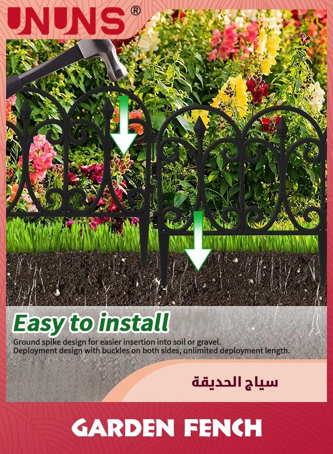 UNUNS Decorative Garden Fence,Outdoor Dog Pet Fence Animal Barrier,Garden Fencing Panel Border for Yard Patio Flower Bed,60×33CM  - Image 4