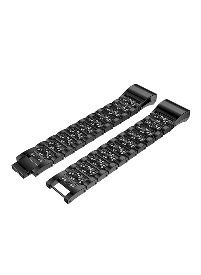 ISank Replacement Watch Bracelet For Fitbit Charge 2 Black  - Image 2
