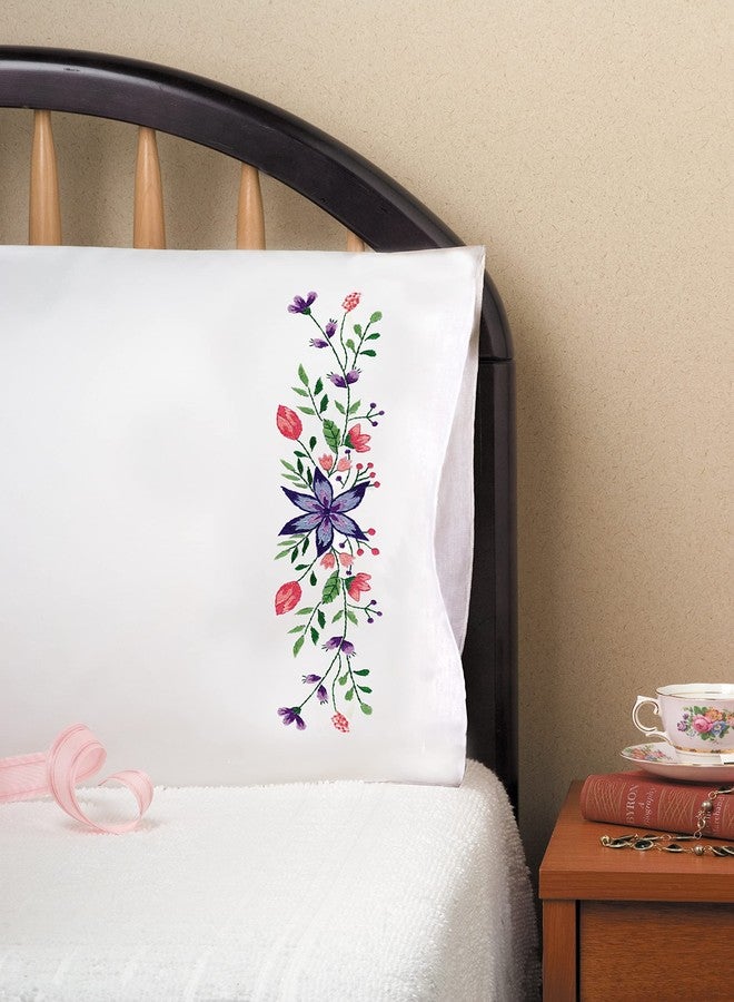 DesignWorks Ink Design Works Crafts Star Flowers Stamped for Embroidery Pillowcases, White,Standard - Image 2