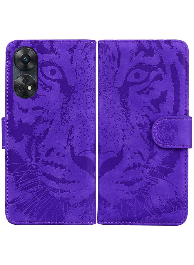 S-TOP Case For OPPO Reno8 T 4G Tiger Embossing Pattern Leather Phone Case - Image 1