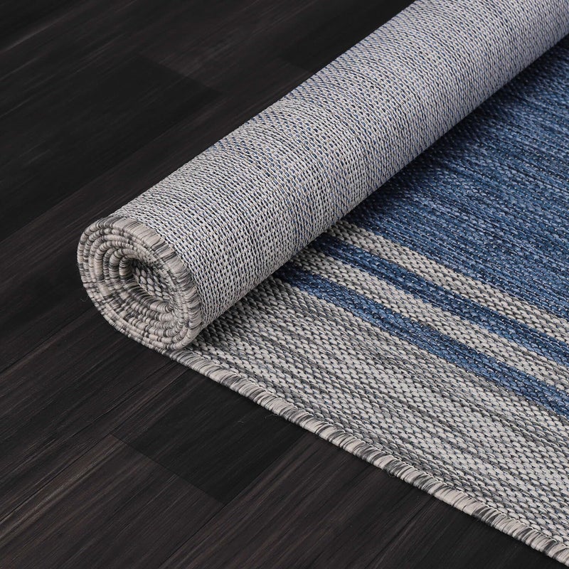 Luul Home Bordered Outdoor Rug 5x7 Washable Outside Carpet for Indoor Patio Porch Waterproof Easy Cleaning Non Shedding Area Rugs Navy 5 x 7 - Image 5