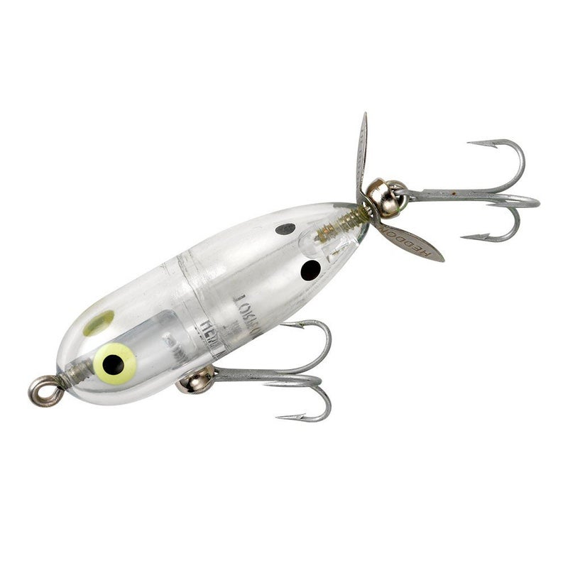 Heddon Torpedo Prop-Bait Topwater Fishing Lure with Spinner Action, Clear, Tiny Torpedo (1/4 oz) - Image 2