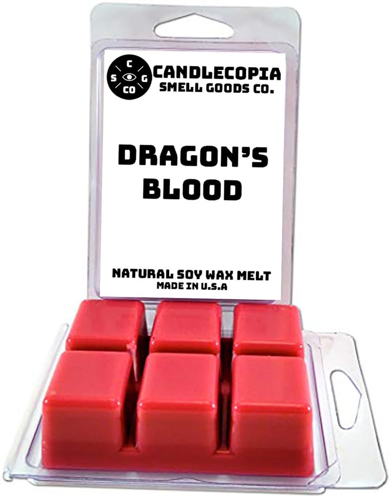 Candlecopia Dragon's Blood Strongly Scented Hand Poured Vegan Wax Melts, 12 Scented Wax Cubes, 6.4 Ounces in 2 x 6-Packs - Image 1