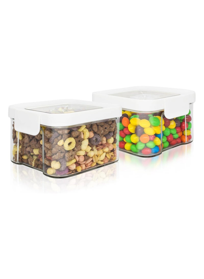 KASTWAVE Airtight Food Storage Containers, 2 Pac 460ml/15oz Thick Plastic Containers with Lids, Subpackage Fresh-keeping Box, BPA-Free & Stackable for Kitchen Pantry Storage Snack, Cookies, Sugar  - Image 1