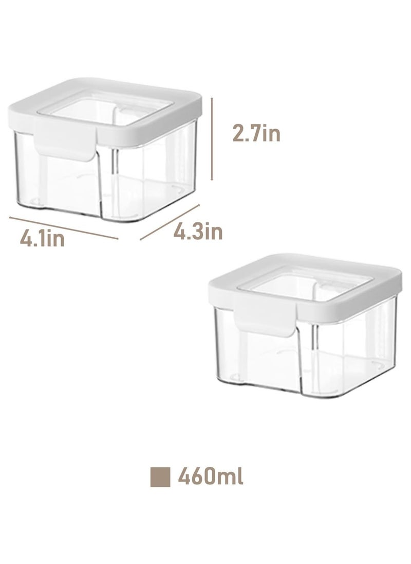 KASTWAVE Airtight Food Storage Containers, 2 Pac 460ml/15oz Thick Plastic Containers with Lids, Subpackage Fresh-keeping Box, BPA-Free & Stackable for Kitchen Pantry Storage Snack, Cookies, Sugar  - Image 5
