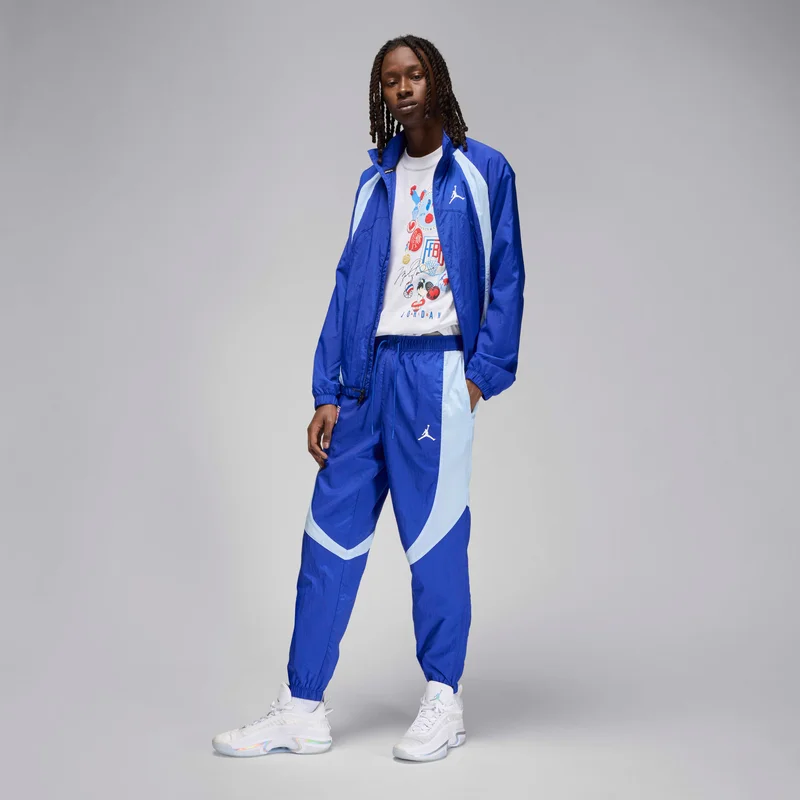 Jordan blue multi Men's JAM x Fédération Française de Basketball Sport Warm-Up Trousers for Men | Best Price UAE