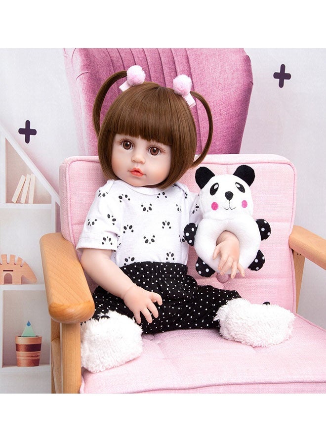 Beauenty Reborn Baby Doll 22 inch Realistic Newborn Baby Dolls - Lifelike Weighted with Soft Silicone Doll Girls with Plush Toy & Doll Clothes for Age 3+ (F) - Image 4