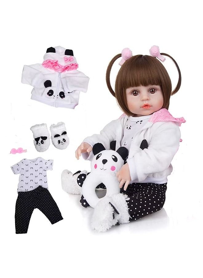 Beauenty - Reborn Baby Doll 22 inch Realistic Newborn Baby Dolls - Lifelike Weighted with Soft Silicone Doll Girls with Plush Toy & Doll Clothes for Age 3+ (F) - Image 1