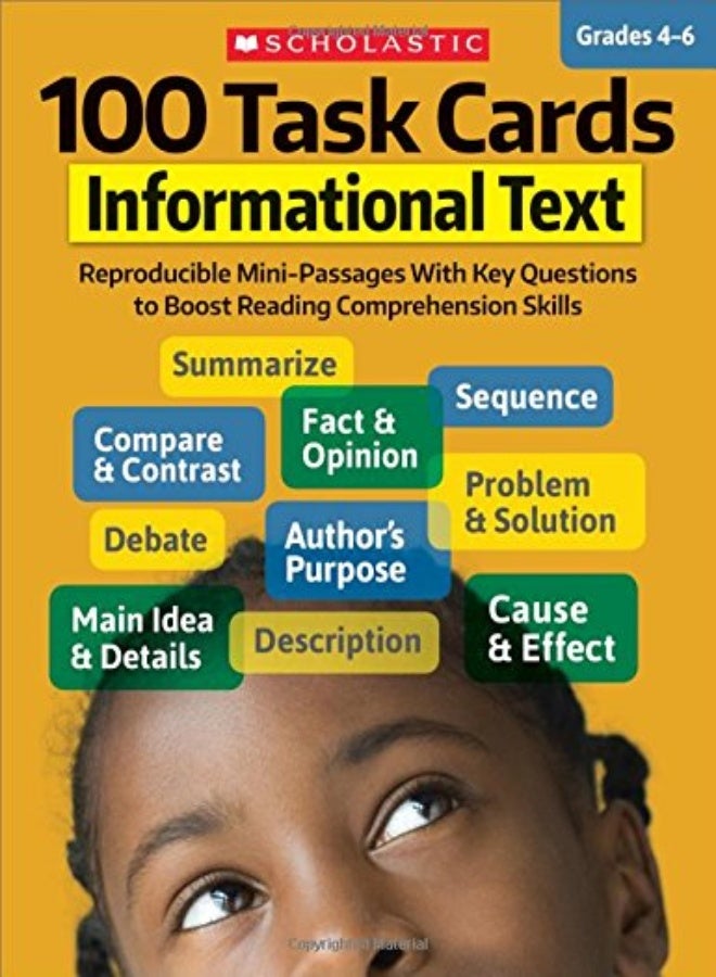 100 Task Cards: Informational Text: Reproducible Mini-Passages with Key Questions to Boost Reading C 