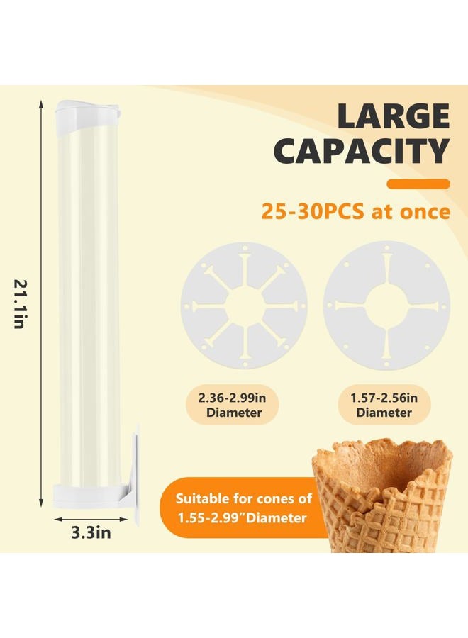 Saladulce Ice Cream Cone Dispenser Holder Wall Mount Waffle Cone Dispenser Holder Cake Cone Dispenser 21''L x 3'' Dia Cone Holder Sleeve for Ice Cream Machine - Image 2