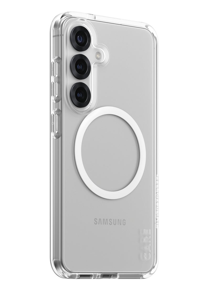 PanzerGlass CARE Flagship Case Qi White Samsung Galaxy S25 - Clear - Image 1