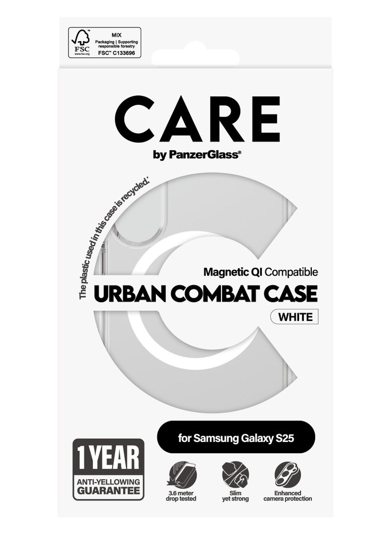 PanzerGlass CARE Flagship Case Qi White Samsung Galaxy S25 - Clear - Image 3
